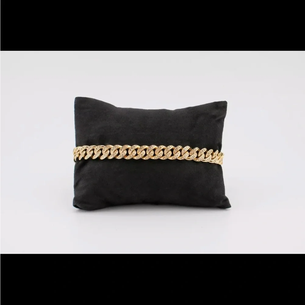 10K solid yellow gold and Diamond Miami Cuban Link Bracelet